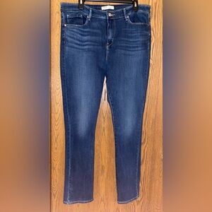 Signature by Levi Strauss Dark Blue, Mid-Rise Straight Leg Jeans, Sz 18